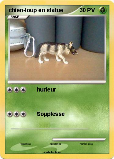 Pokemon chien-loup en statue