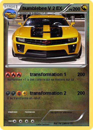 Pokemon bumblebee V 2 EX
