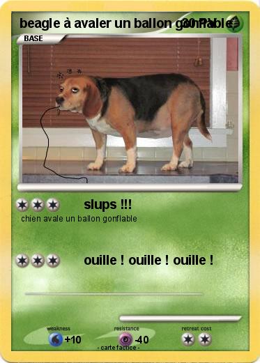 Pokemon beagle à avaler un ballon gonflable