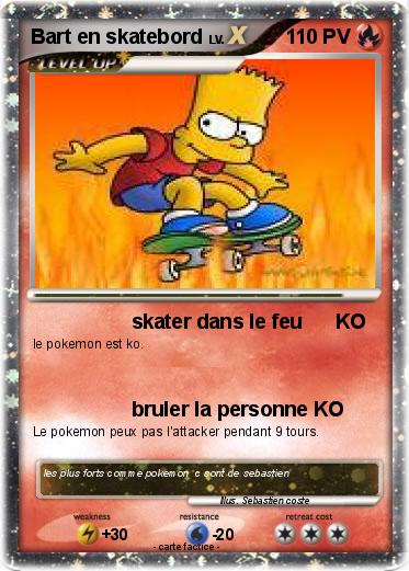 Pokemon Bart en skatebord