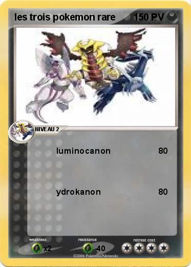 Pokemon les trois pokemon rare