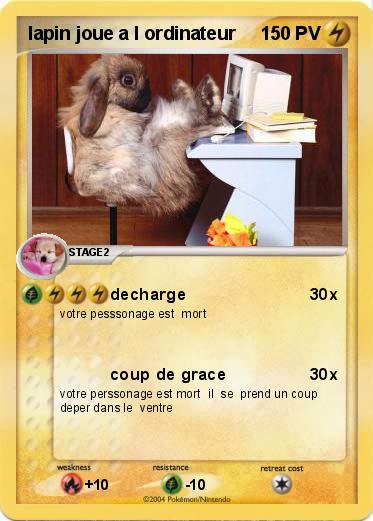 Pokemon lapin joue a l ordinateur