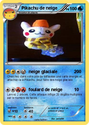 Pokemon Pikachu de neige