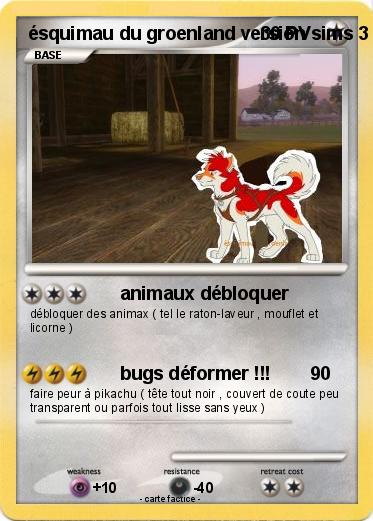 Pokemon ésquimau du groenland version sims 3
