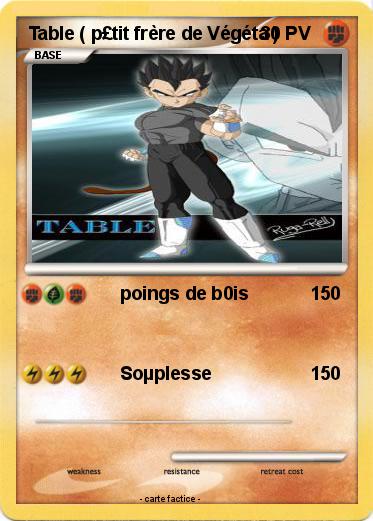 Pokemon Table ( p£tit frère de Végéta )