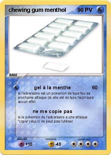 Pokemon chewing gum menthol
