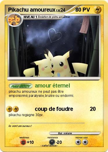 Pokemon Pikachu amoureux