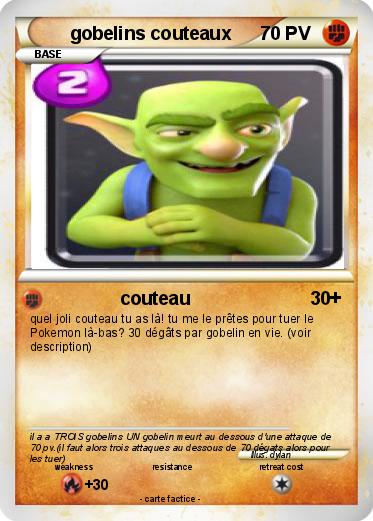 Pokemon gobelins couteaux