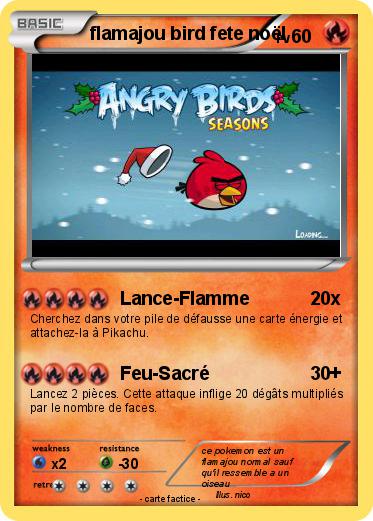 Pokemon flamajou bird fete noël