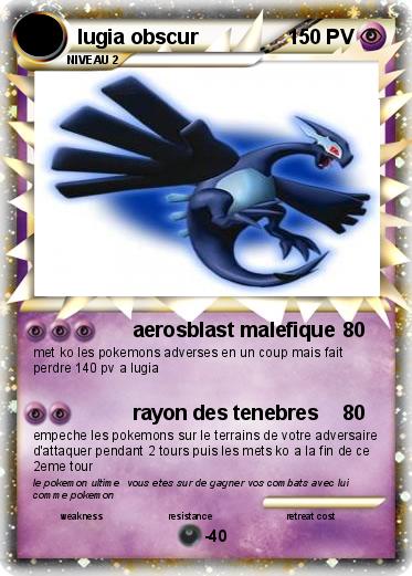 Pokemon lugia obscur