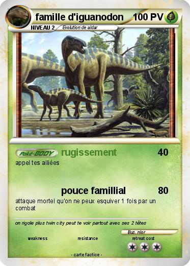 Pokemon famille d'iguanodon