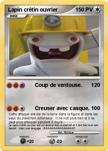 Pokemon Lapin crétin ouvrier