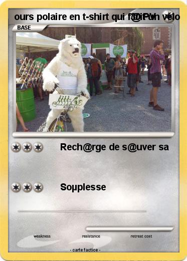 Pokemon ours polaire en t-shirt qui f@it un vélo