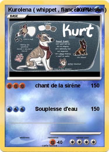 Pokemon Kurolena ( whippet , fiancée à Nelson )