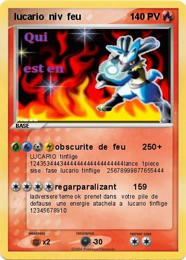 Pokemon lucario  niv  feu
