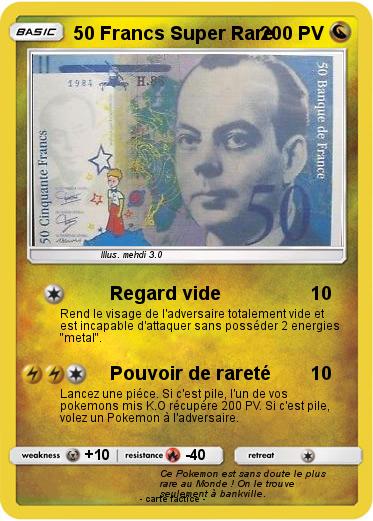 Pokemon 50 Francs Super Rare