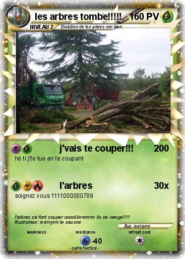 Pokemon les arbres tombe!!!!!