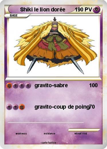 Pokemon Shiki le lion dorée