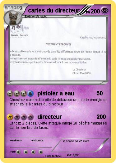 Pokemon cartes du directeur