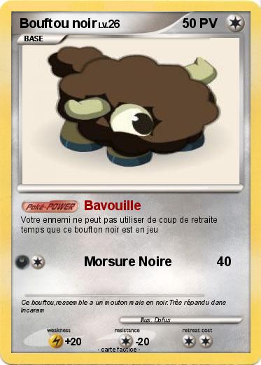 Pokemon Bouftou noir
