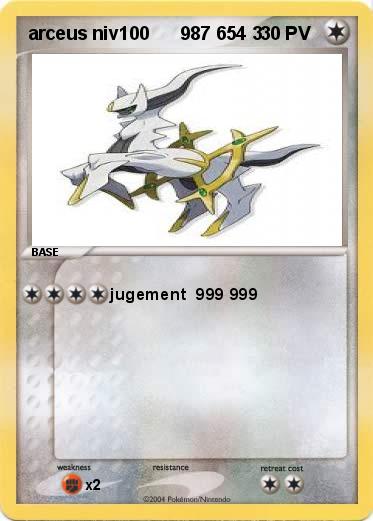 Pokemon arceus niv100      987 654 3