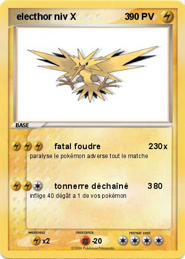Pokemon  electhor niv X                   3                              