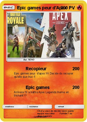 Pokemon Epic games peur d'Apex