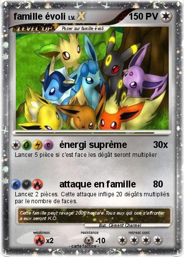 Pokemon famille évoli