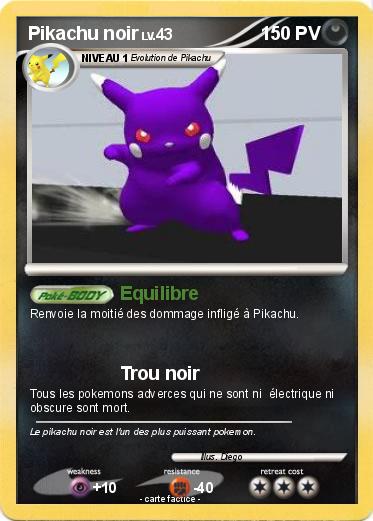 Pokemon Pikachu noir