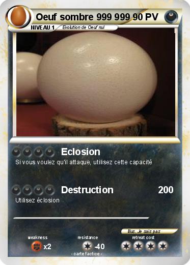 Pokemon Oeuf sombre 999 999