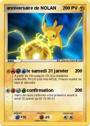 Pokemon anniversaire de NOLAN