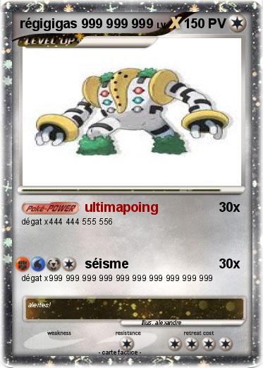 Pokemon régigigas 999 999 999