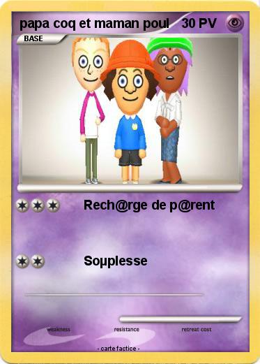 Pokemon papa coq et maman poul