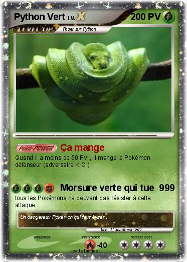 Pokemon Python Vert Pokemon Python Vert