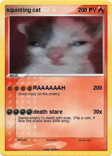 Pokemon squinting cat