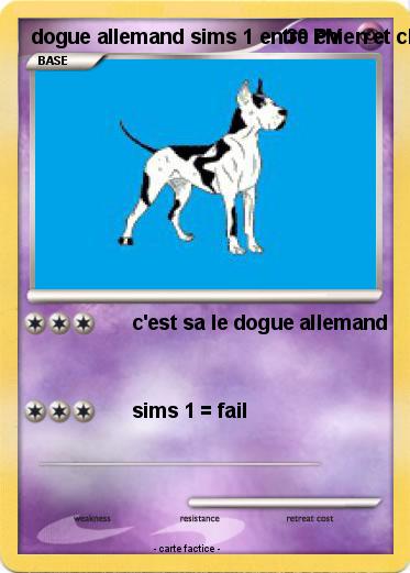Pokemon dogue allemand sims 1 entre chien et chat