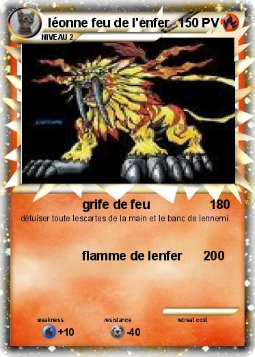 Pokemon léonne feu de l'enfer