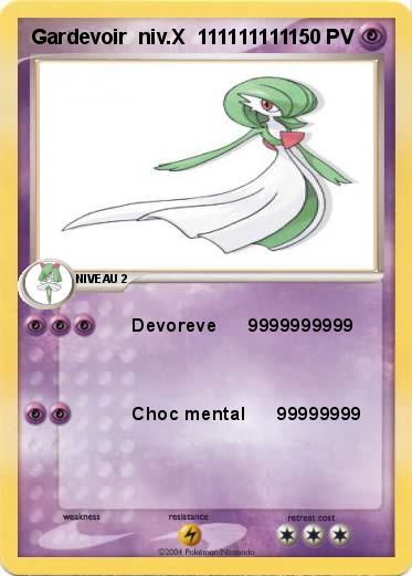 Pokemon Gardevoir  niv.X  111111111