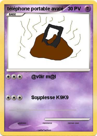 Pokemon téléphone portable avalé