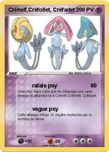 Pokemon Créhelf,Créfollet, Créfadet