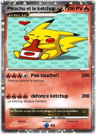 Pokemon Pikachu et le ketchup