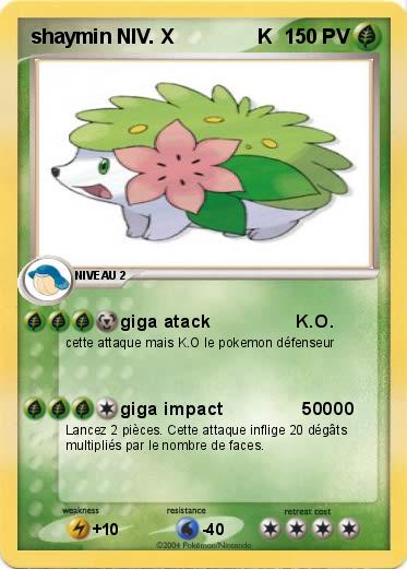 Pokemon shaymin NIV. X               K