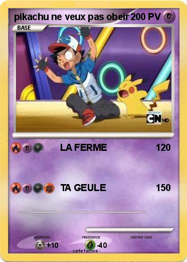 Pokemon pikachu ne veux pas obeir