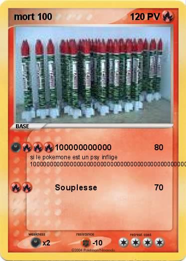 Pokemon mort 100