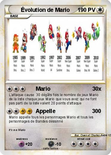 Pokemon Évolution de Mario