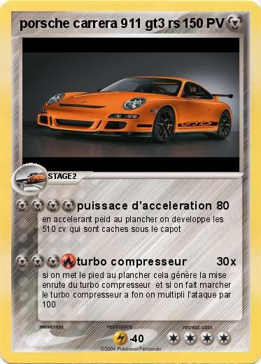 Pokemon porsche carrera 911 gt3 rs 