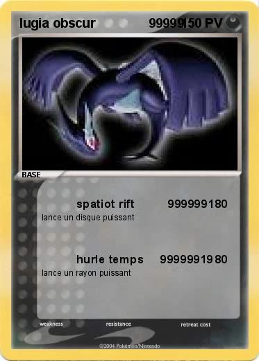 Pokemon lugia obscur               99999