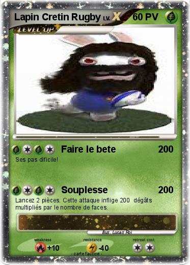 Pokemon Lapin Cretin Rugby