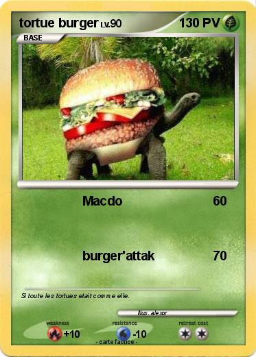 Pokemon tortue burger