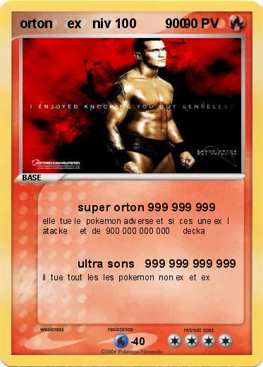 Pokemon orton    ex   niv 100        900